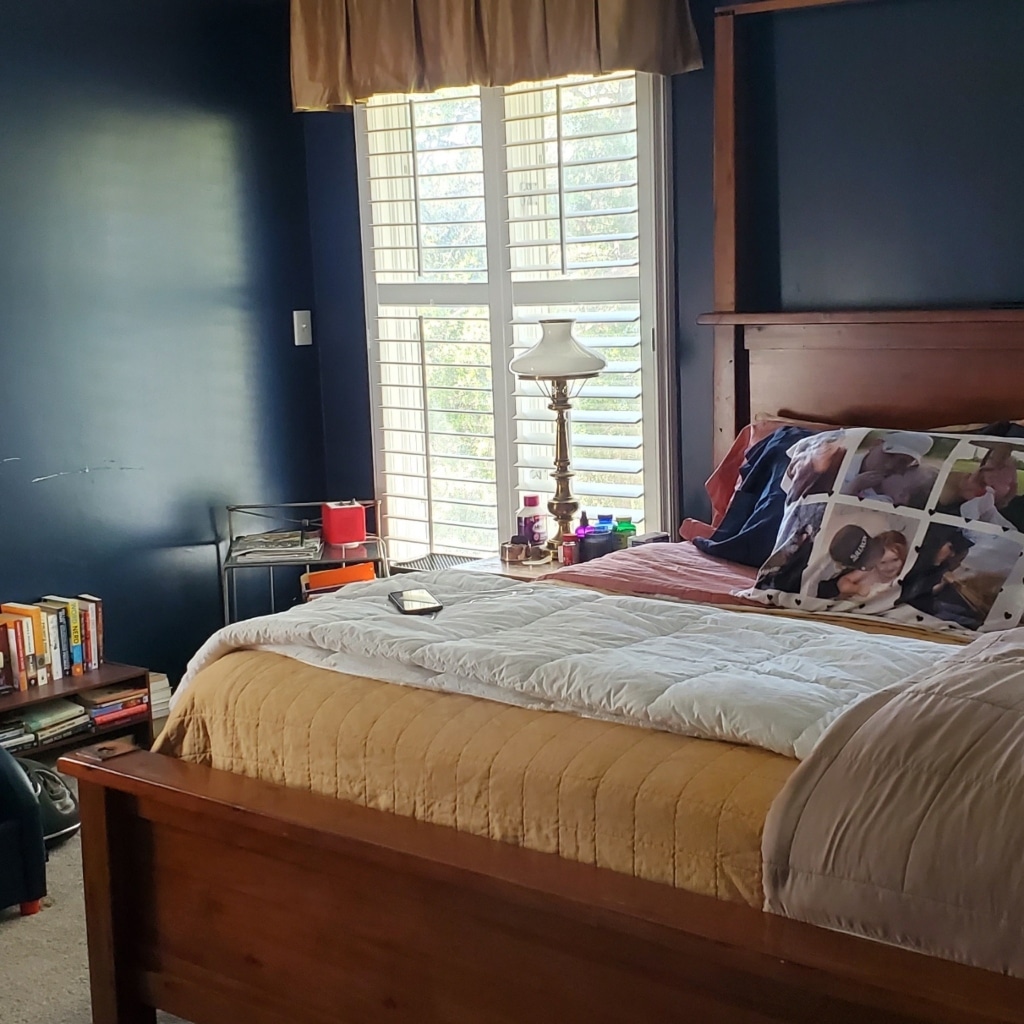 bedroom after it has been decluttered and organized